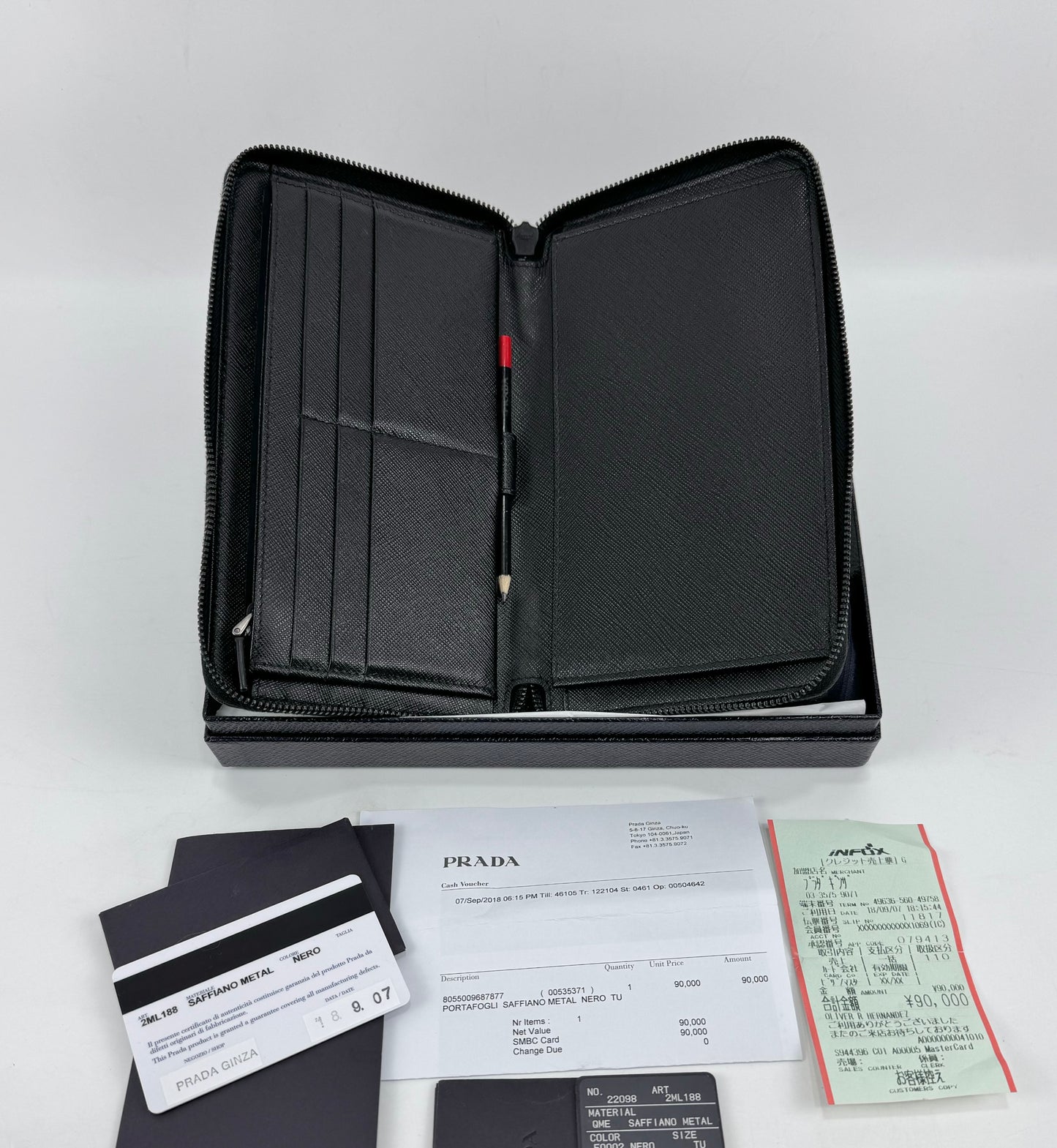 Prada Zippy Wallet Organizer