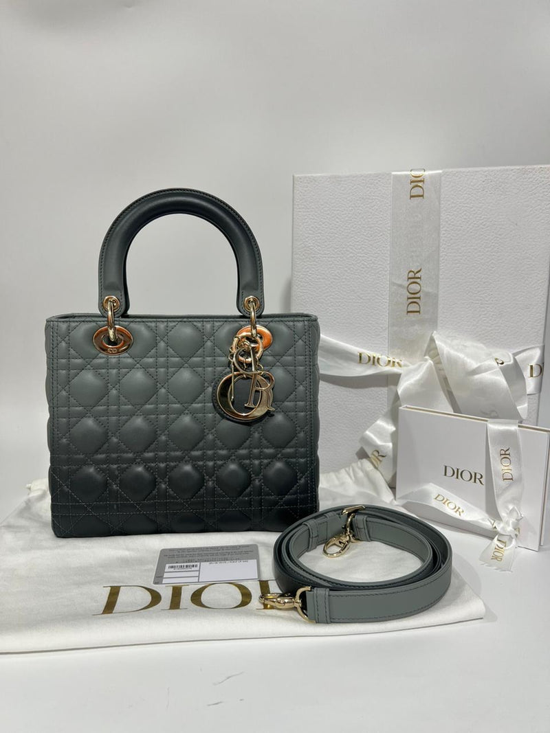 Lady dior best sale grey medium