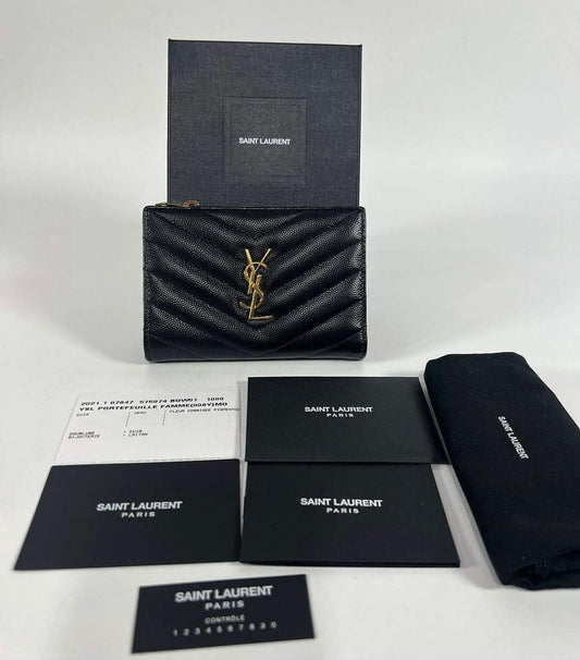 Ysl Zipped Two Part Wallet