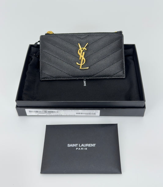 Ysl Zip Card Case